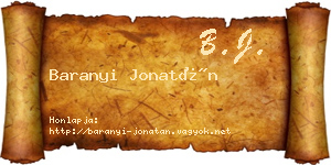 Baranyi Jonatán névjegykártya